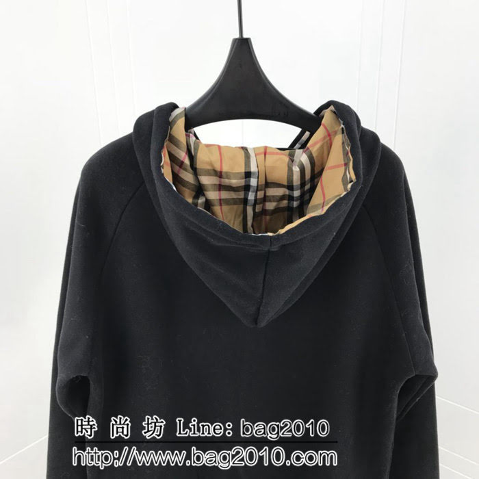 BURBERRY巴寶莉 18秋冬新款帽衫 定制格子裏布內襯拼接帽子 原版五金拉鏈 高版本情侶款 ydi2571